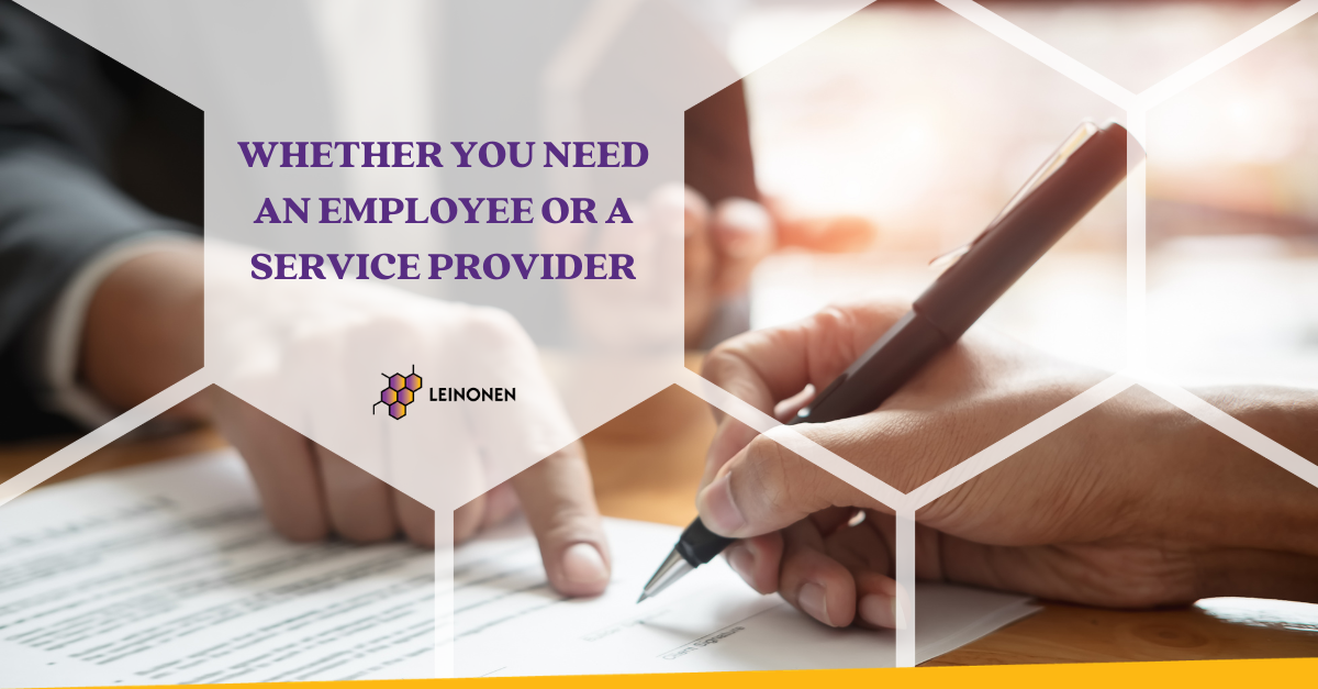 Whether You Need an Employee or a Service Provider - Leinonen Estonia