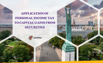 Application of personal income tax to capital gains from securities - Leinonen Latvia