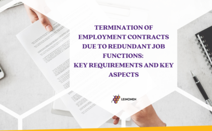 Termination of Employment Contracts Due to Redundant Job Functions: Key Requirements and Key Aspects - Leinonen